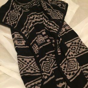 Tan and Black Open Knit Cardigan